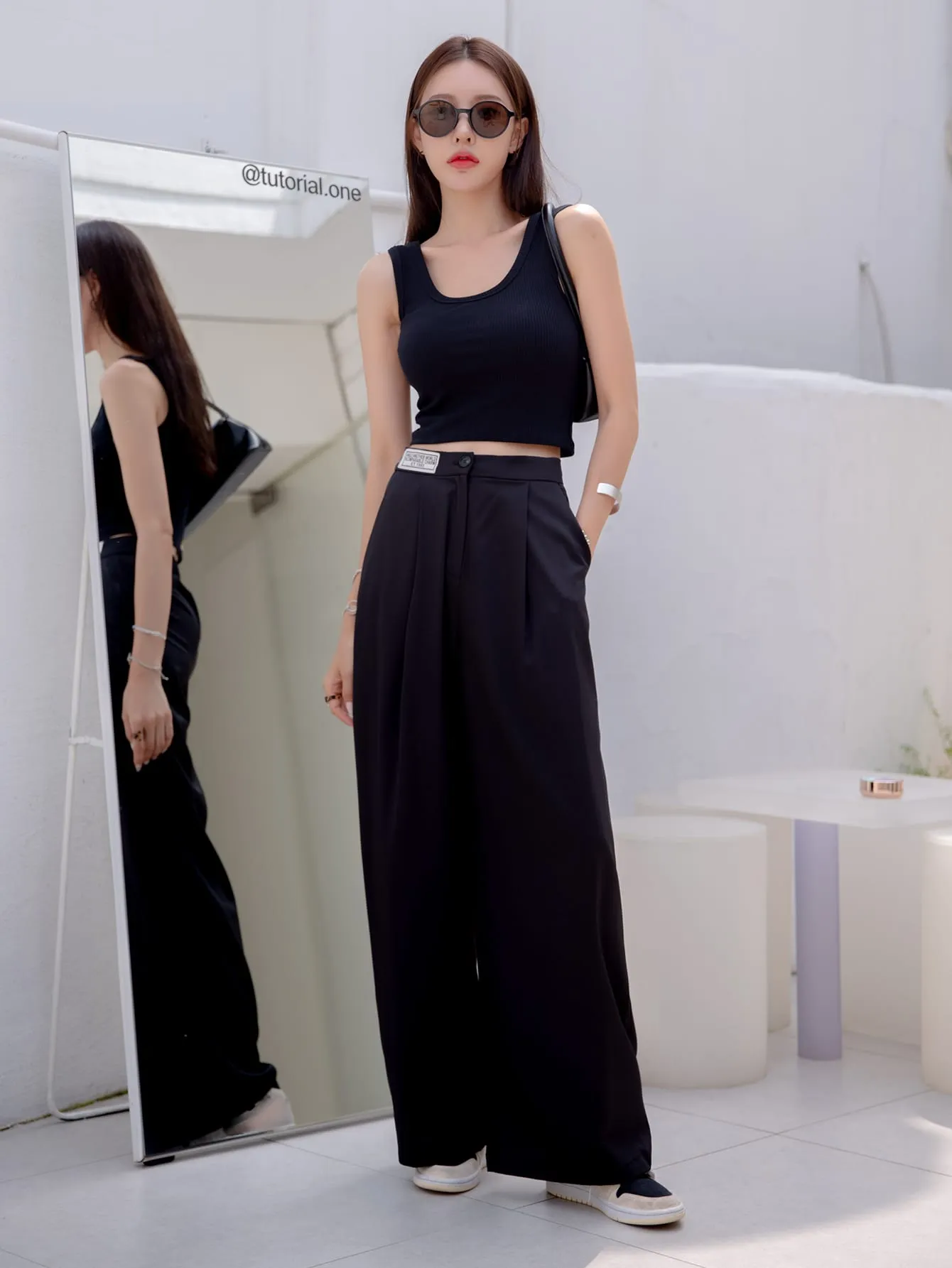 Casual Plain Patched High Waist Long Women Pants