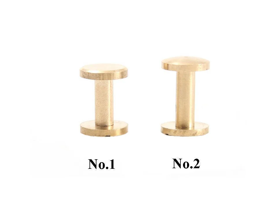 Chicago Screw Screwback Post Bolt Button Belt Stud Rivet Round Head Solid Brass