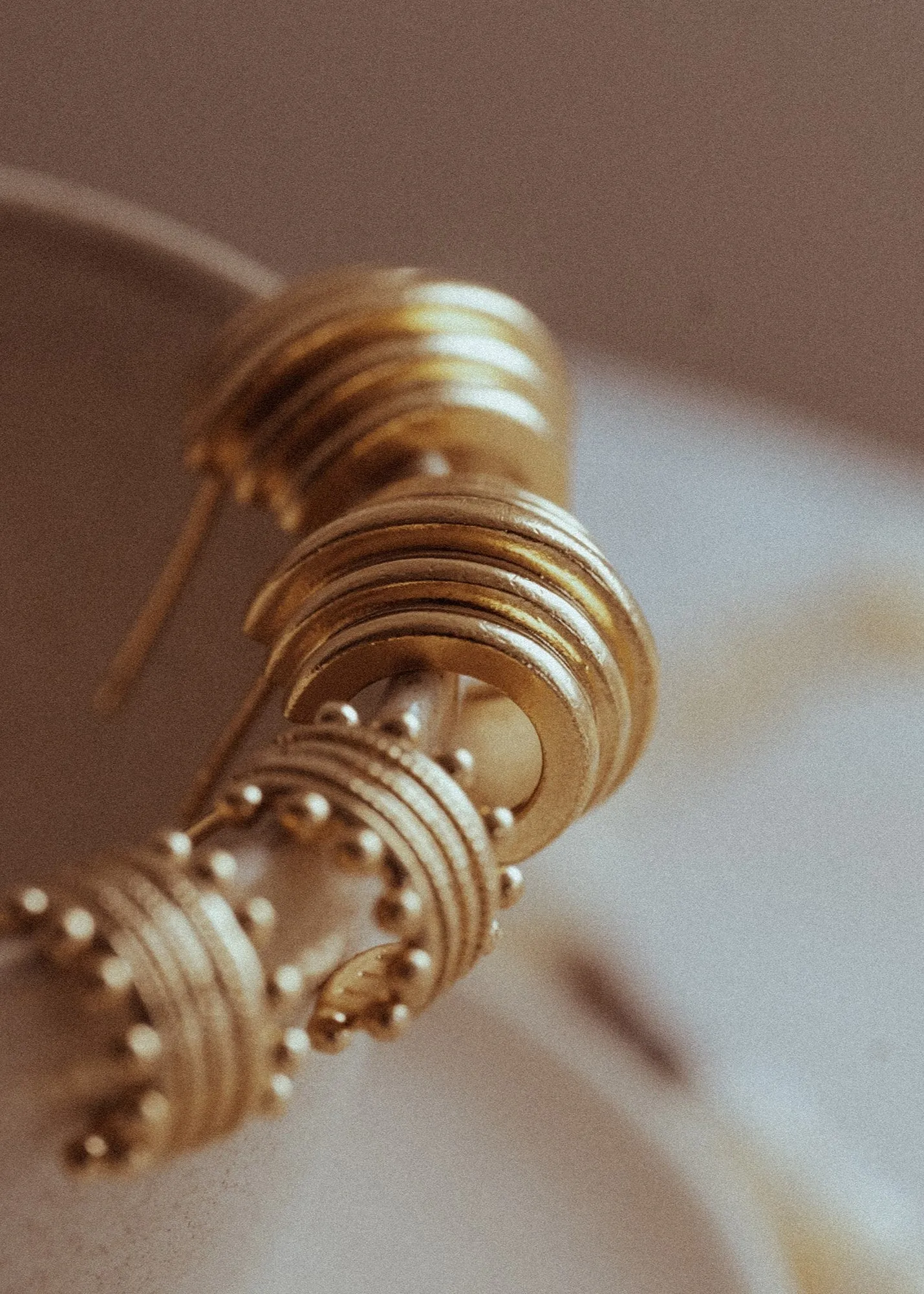 Chunky Ripple Hoop Earrings Cuffs
