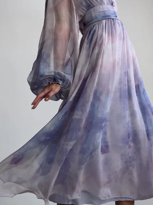 Clarina Elegant Ombre Georgette Dress