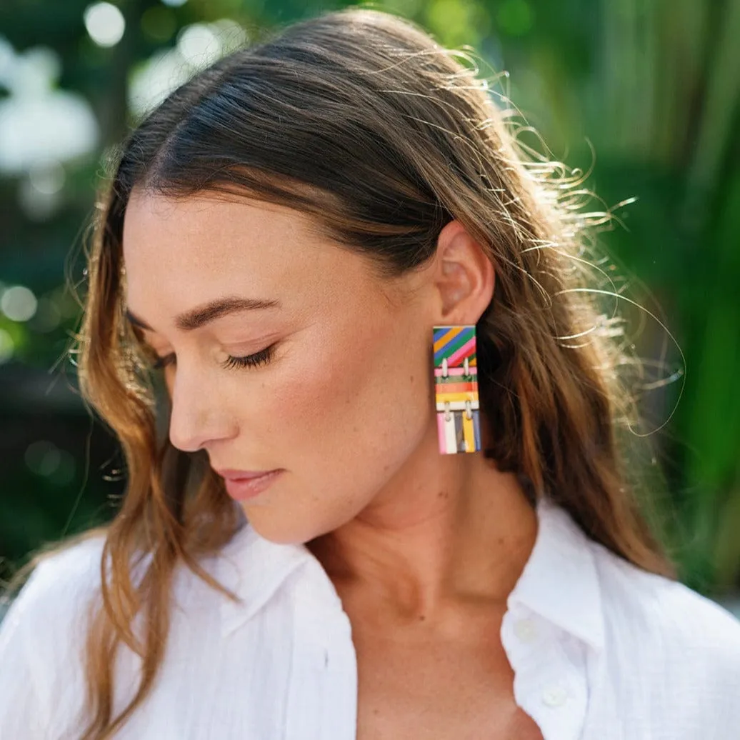 Colorful Stripe Ahoy Earrings