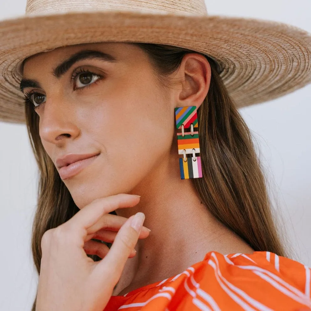 Colorful Stripe Ahoy Earrings