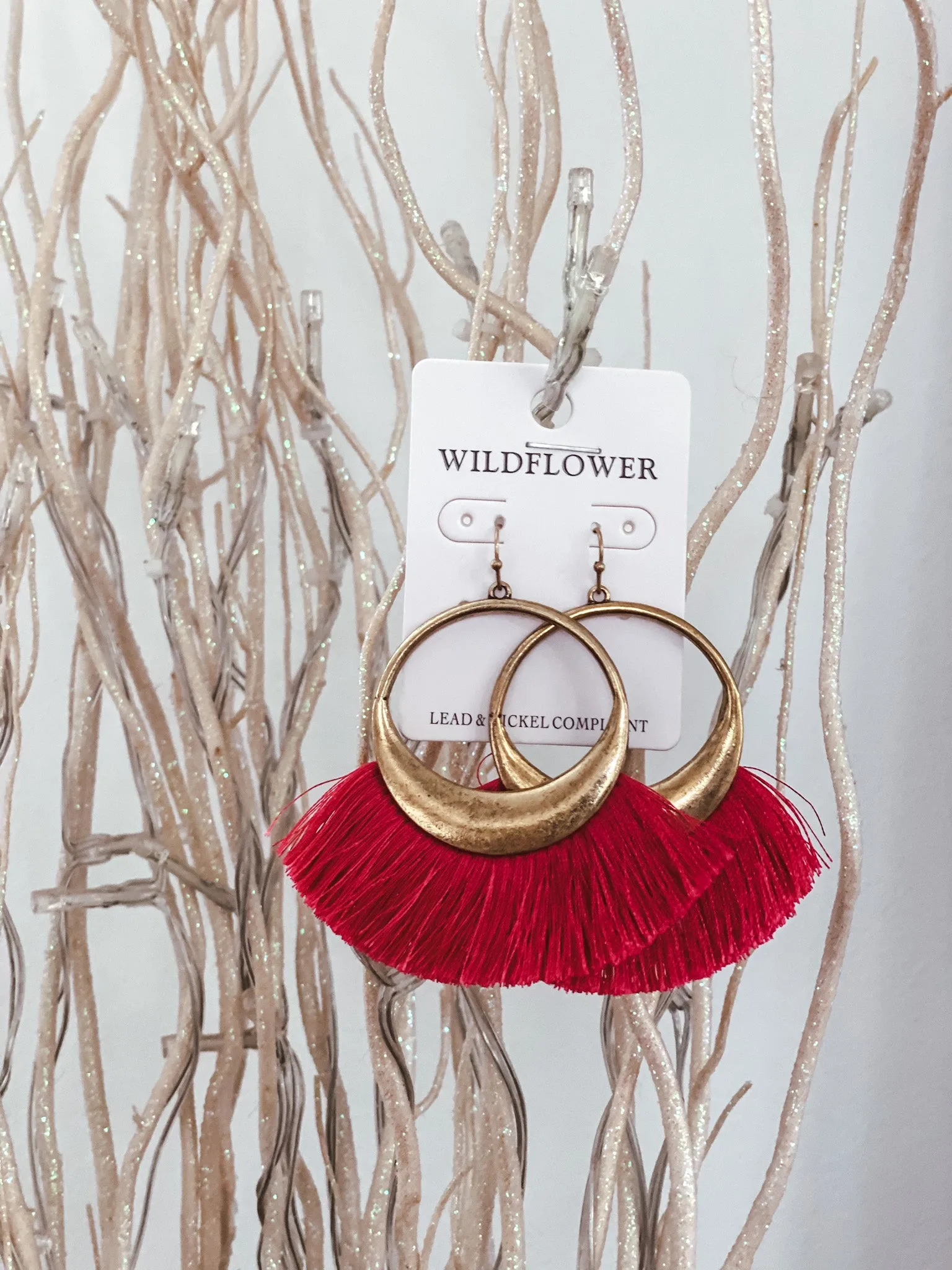 Cotton Fringe Earring
