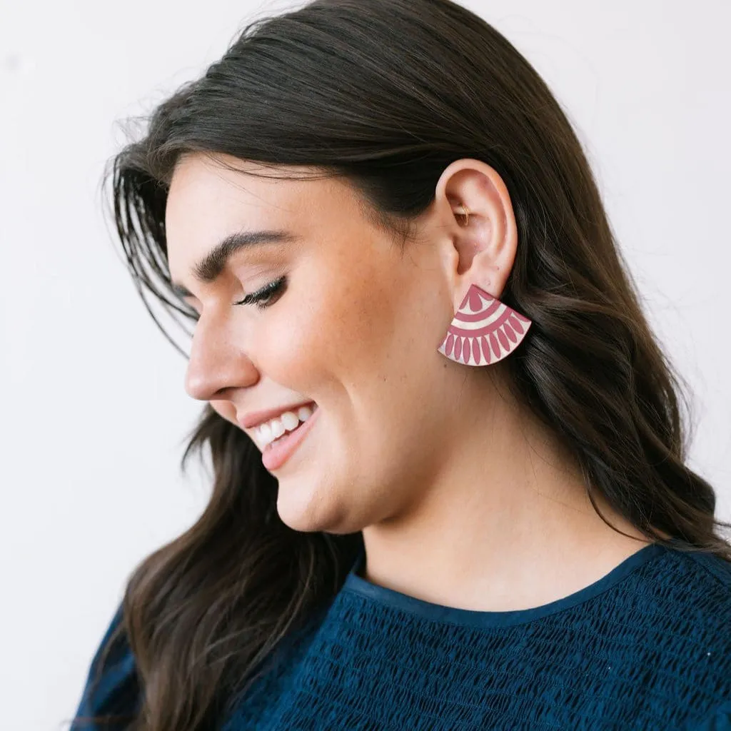 Cranberry Tile Earrings