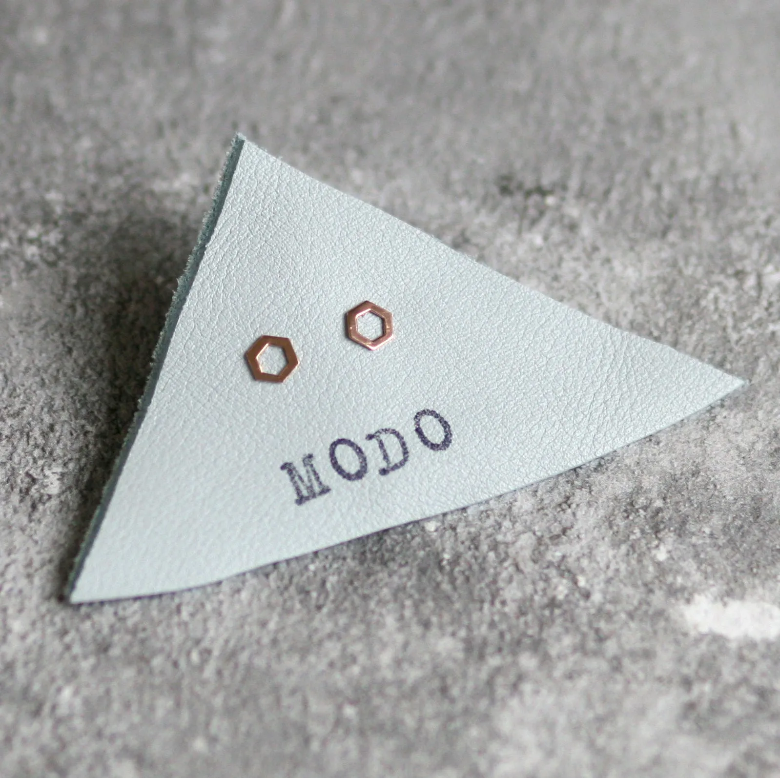 Dainty Hexagon Sterling Silver Ear Studs