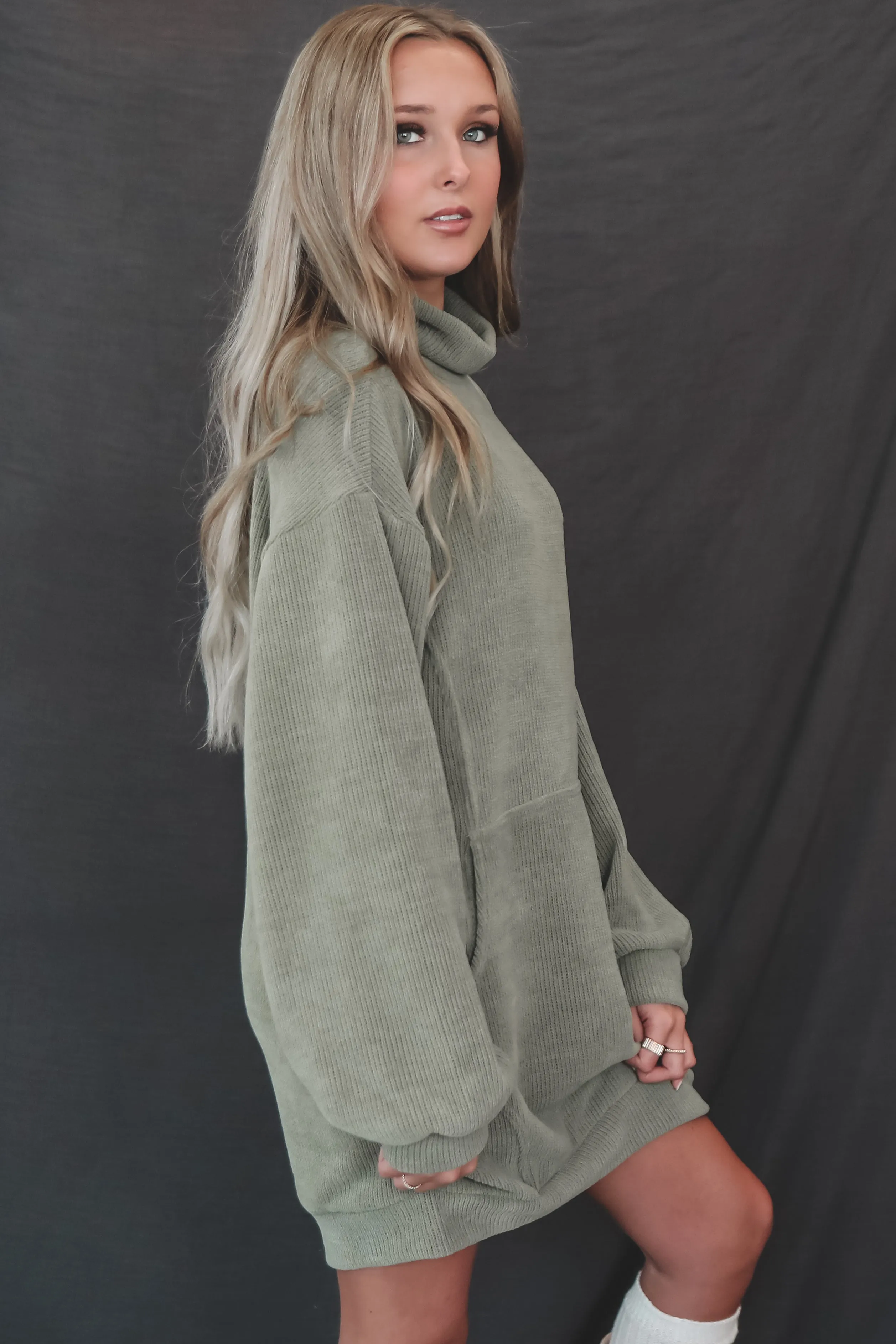 DEAL Sweet Sweet Ribbed Soft  Sweater Dress