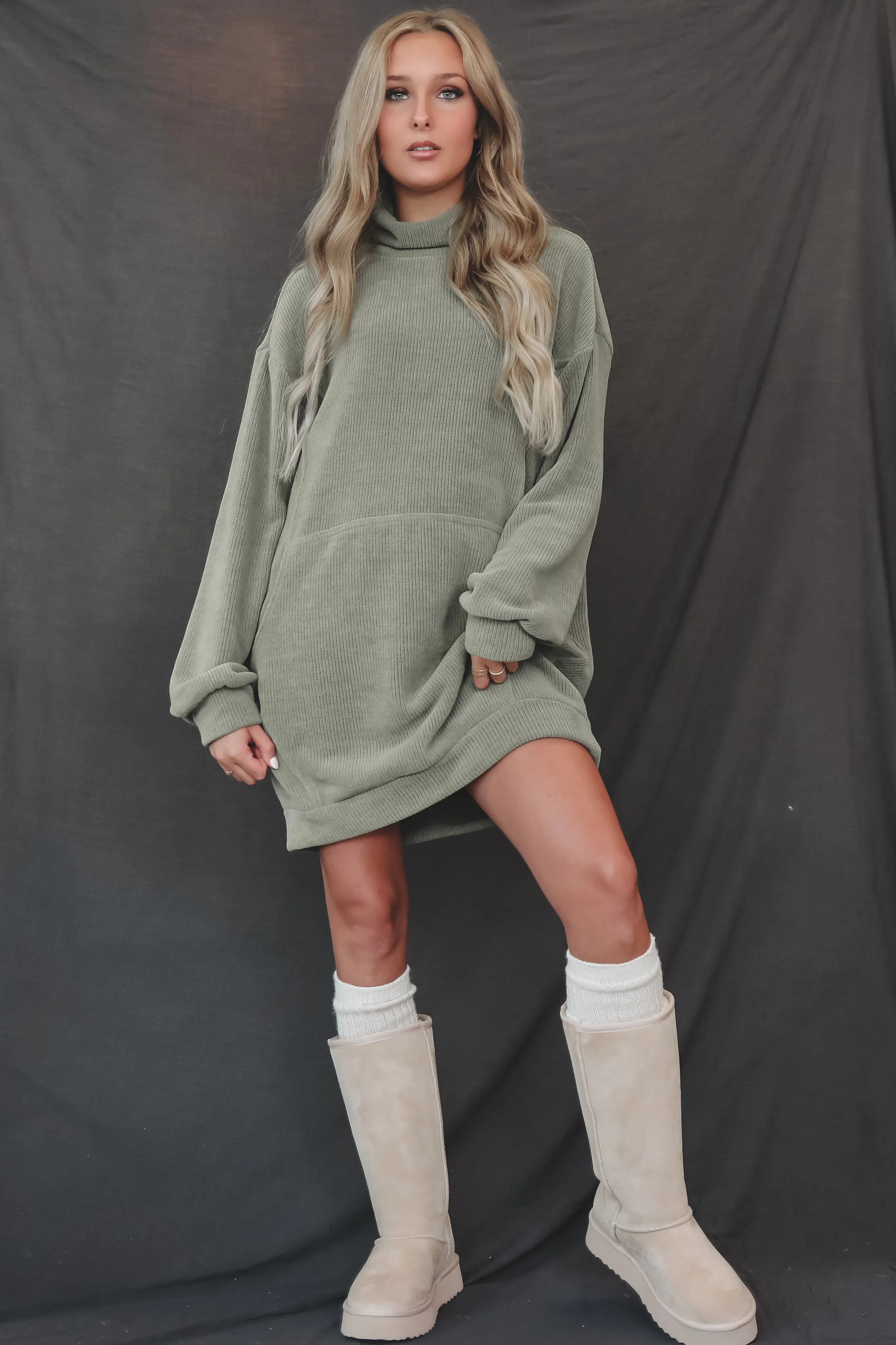 DEAL Sweet Sweet Ribbed Soft  Sweater Dress