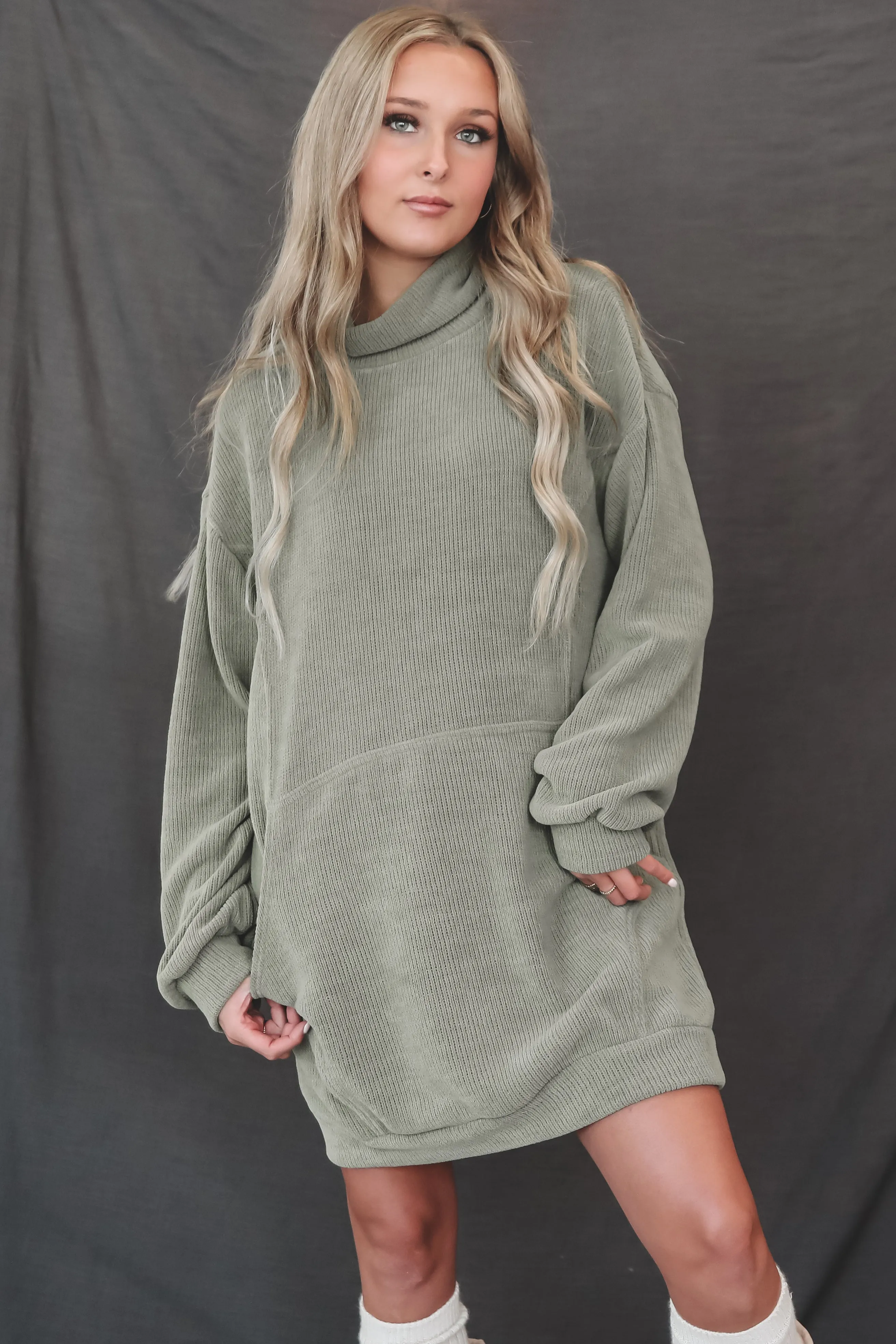 DEAL Sweet Sweet Ribbed Soft  Sweater Dress