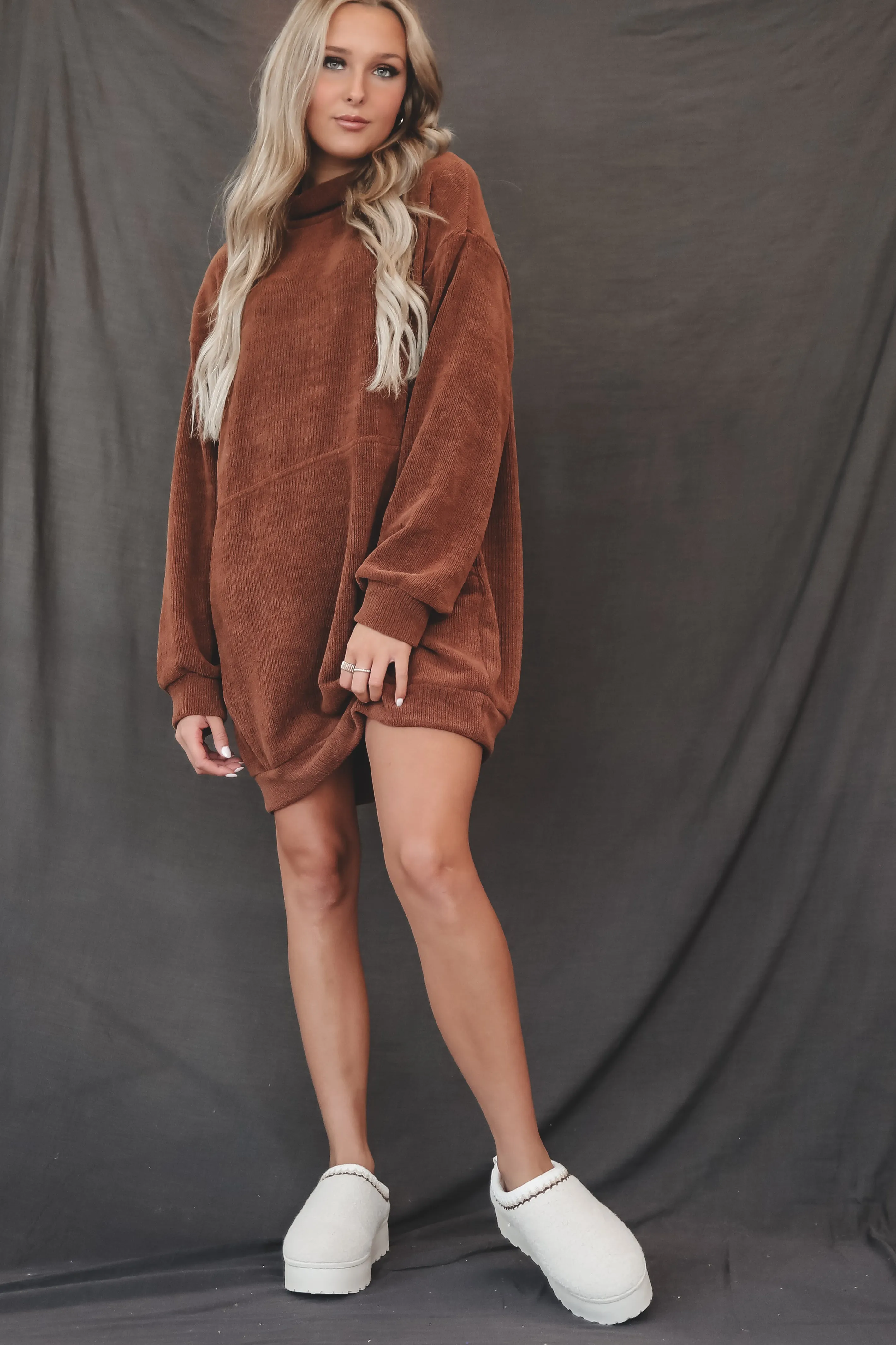 DEAL Sweet Sweet Ribbed Soft  Sweater Dress