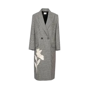 Double-Breasted Houndstooth Coat