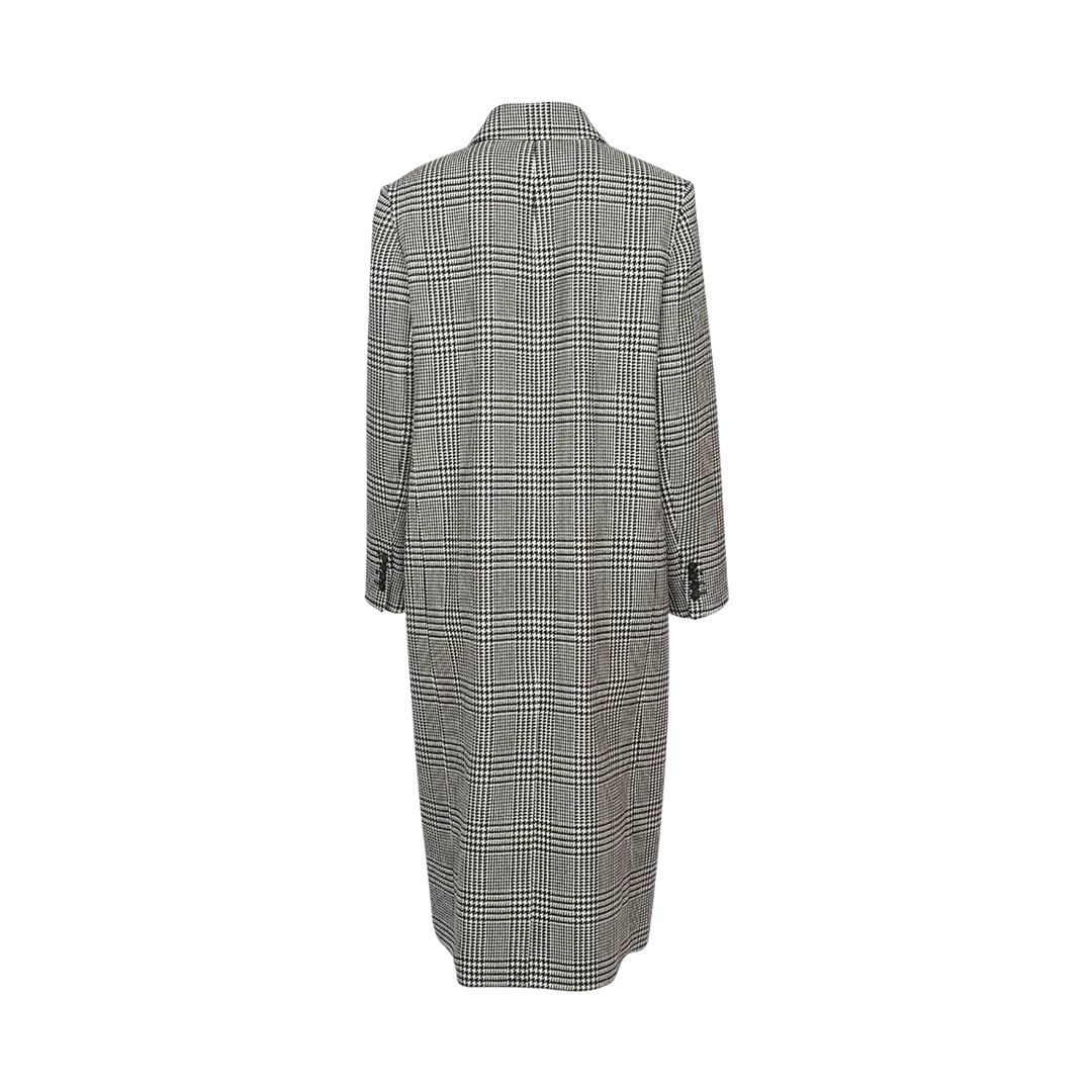 Double-Breasted Houndstooth Coat
