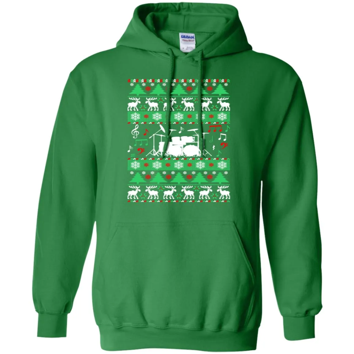 Drums Drummer Ugly Christmas Men Pullover Hoodie