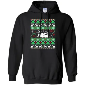 Drums Drummer Ugly Christmas Men Pullover Hoodie