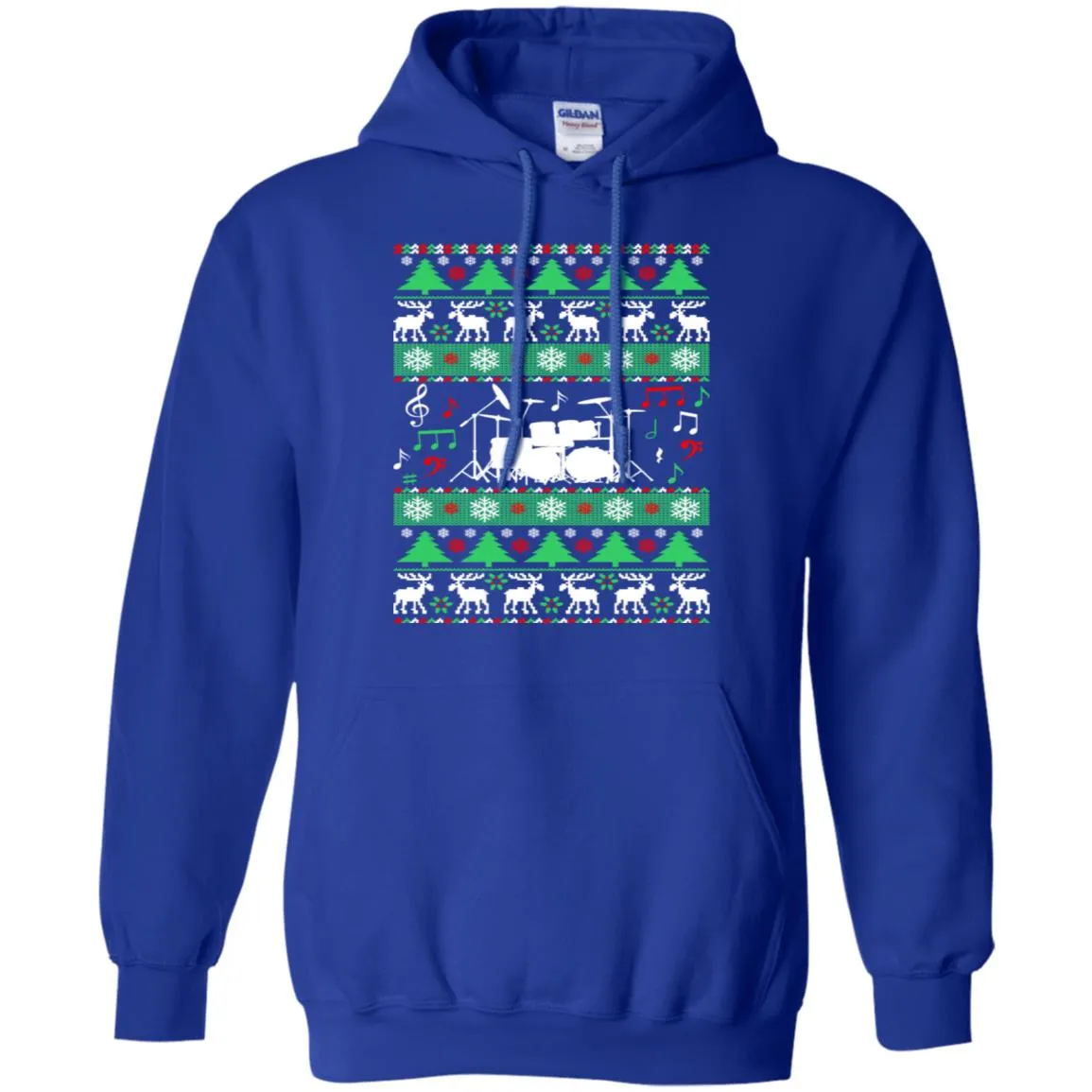 Drums Drummer Ugly Christmas Men Pullover Hoodie