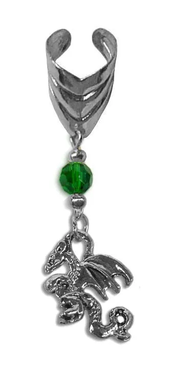 Ear Cuff With Charm Dragon - SIlver