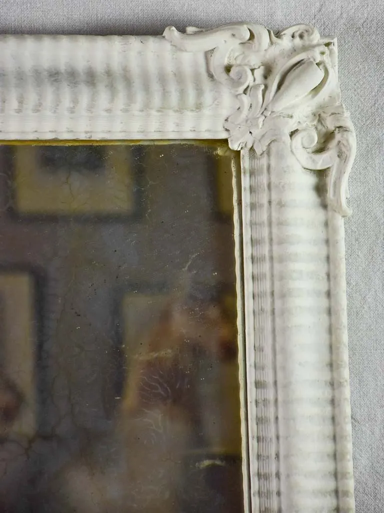 Early 19th Century French mirror with beige ribbed frame 28¼" x 36½"