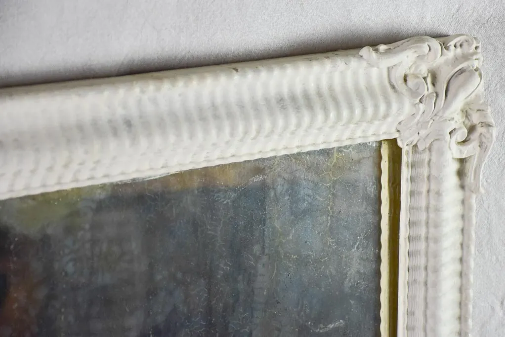 Early 19th Century French mirror with beige ribbed frame 28¼" x 36½"