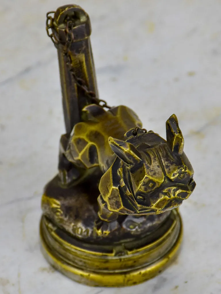 Early 20th Century bronze car mascot - bulldog