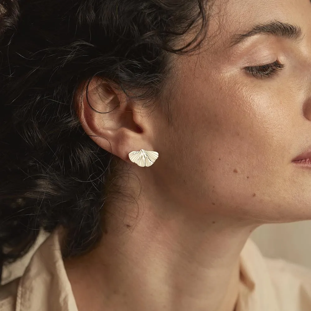 Earrings - Gingko Studs Small