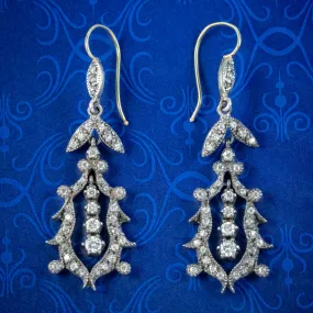 Edwardian Style Paste Earrings Silver Gold Wires