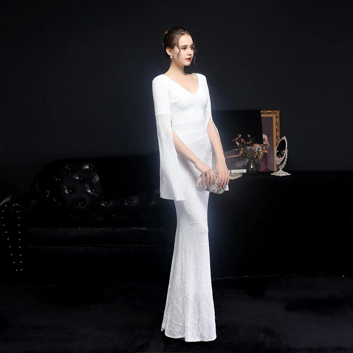 Electra-18576-Sequin Long Formal Gown