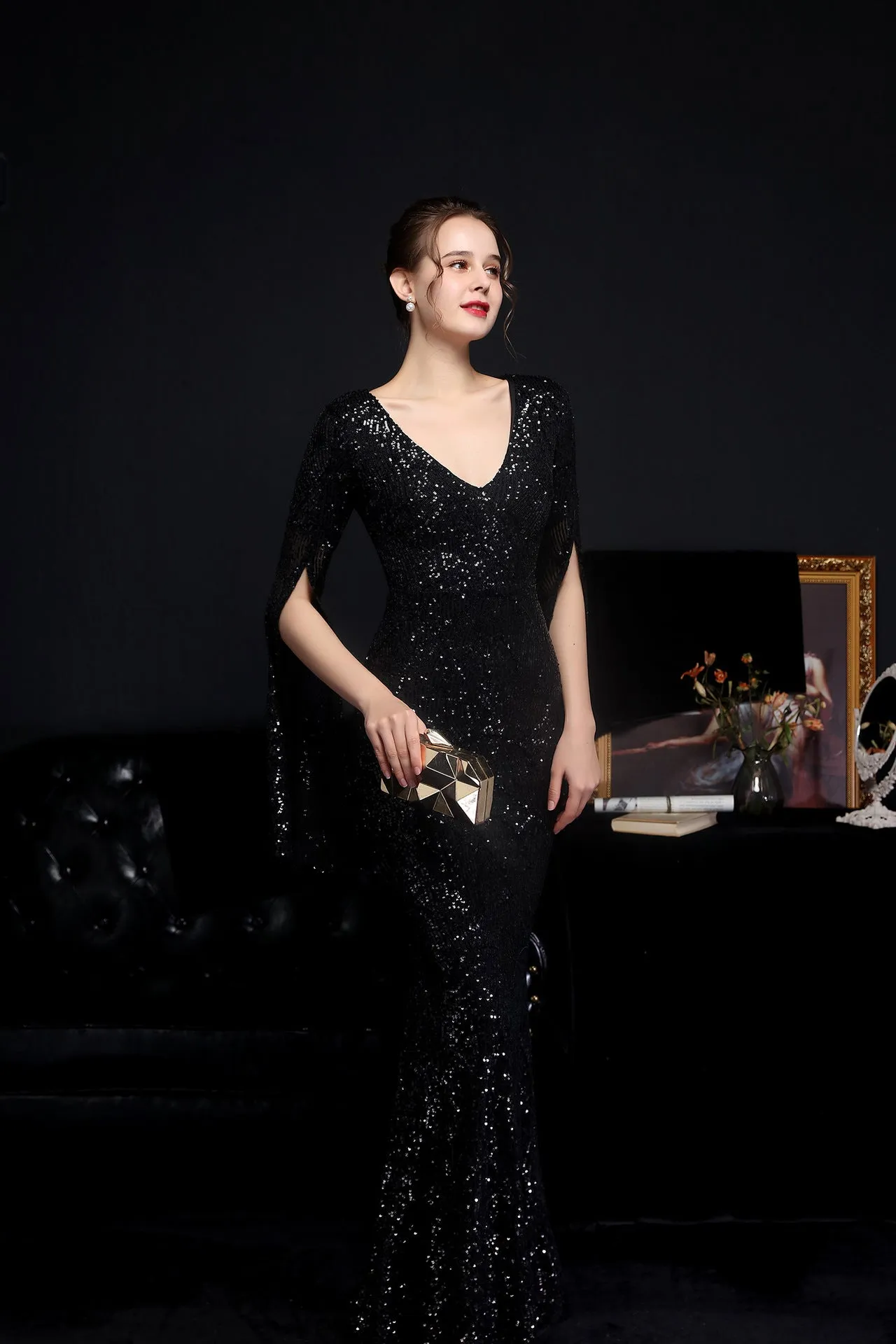 Electra-18576-Sequin Long Formal Gown