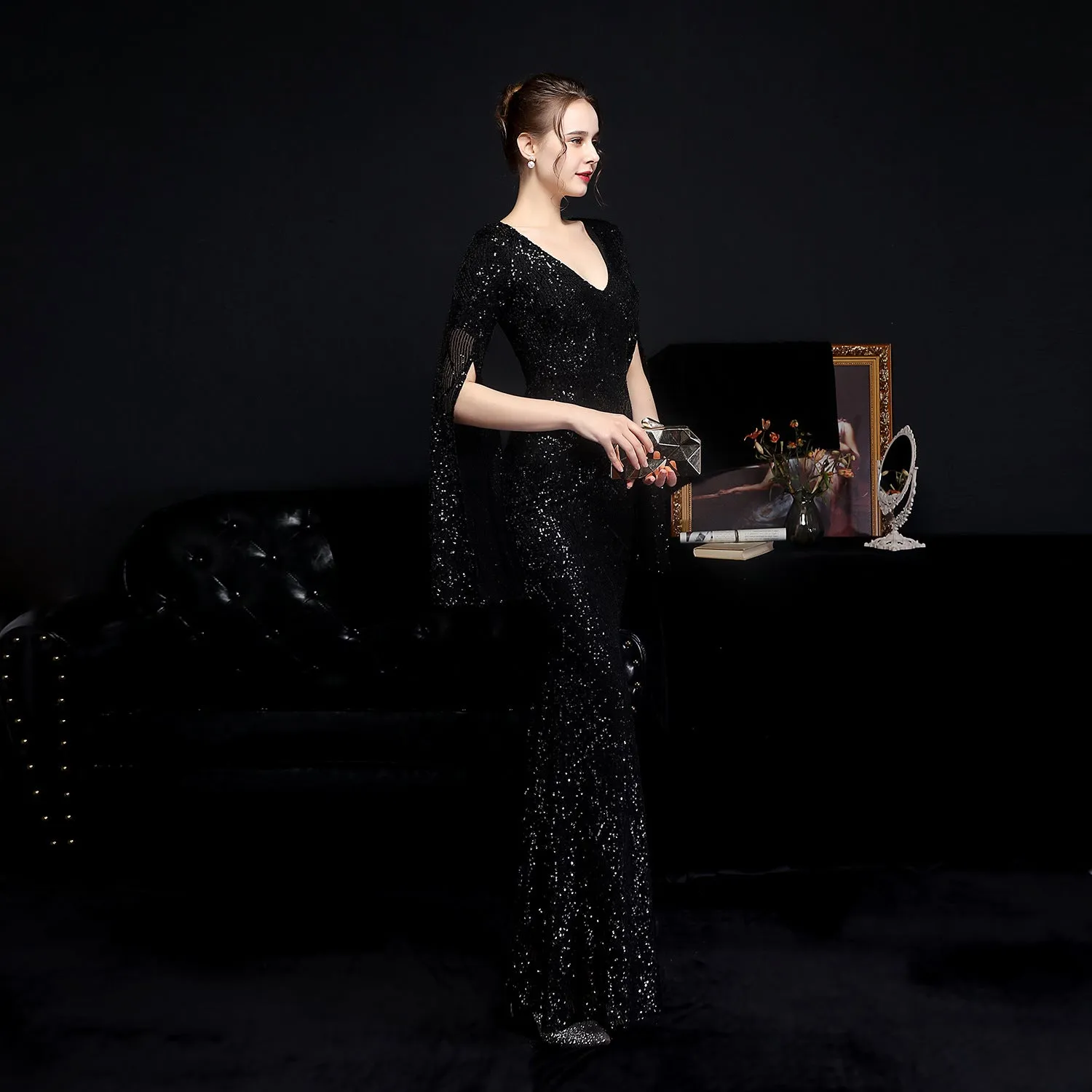 Electra-18576-Sequin Long Formal Gown