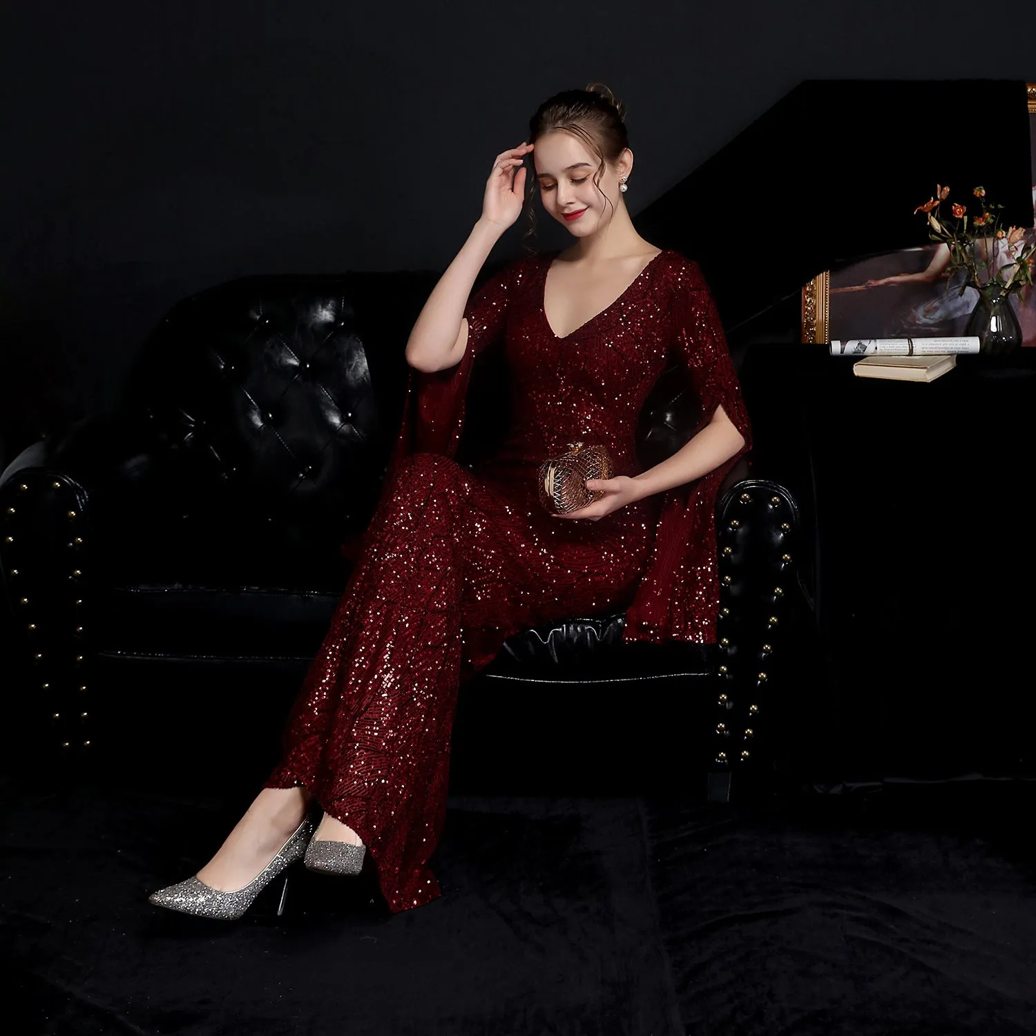 Electra-18576-Sequin Long Formal Gown