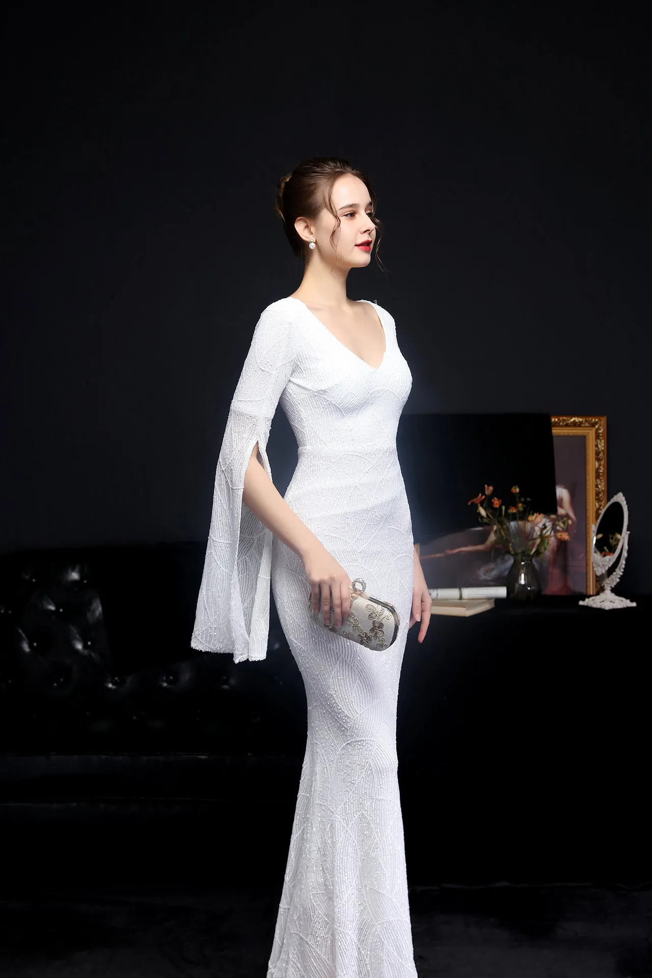 Electra-18576-Sequin Long Formal Gown