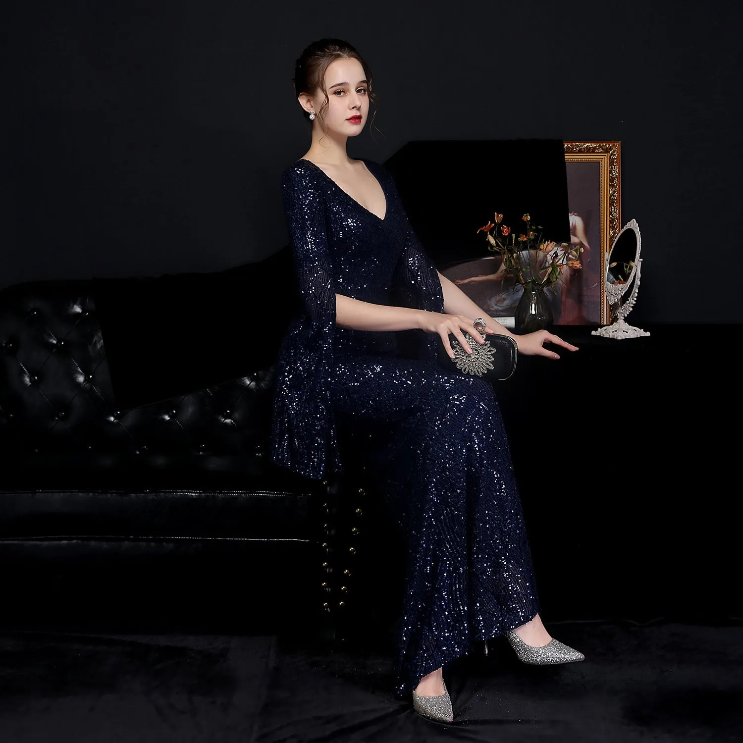 Electra-18576-Sequin Long Formal Gown