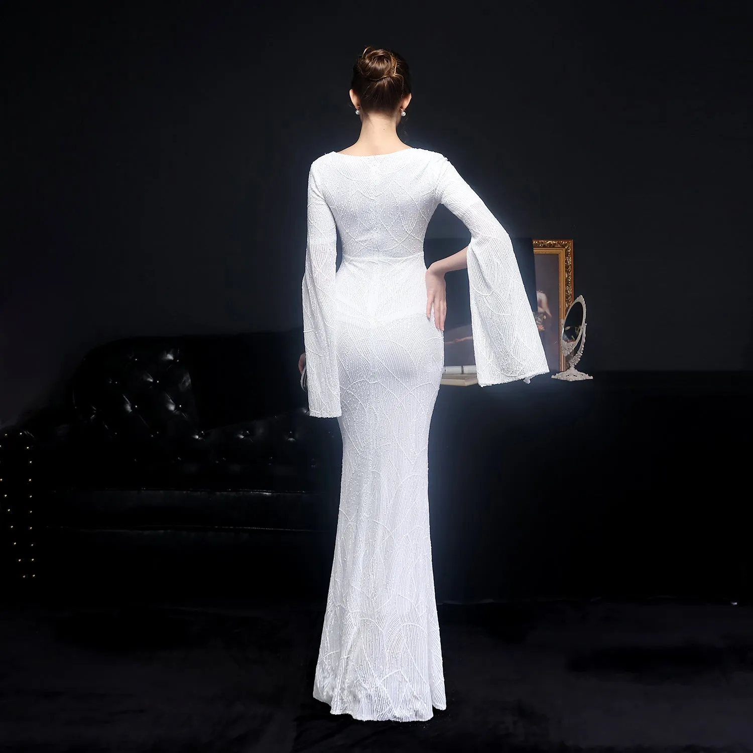 Electra-18576-Sequin Long Formal Gown