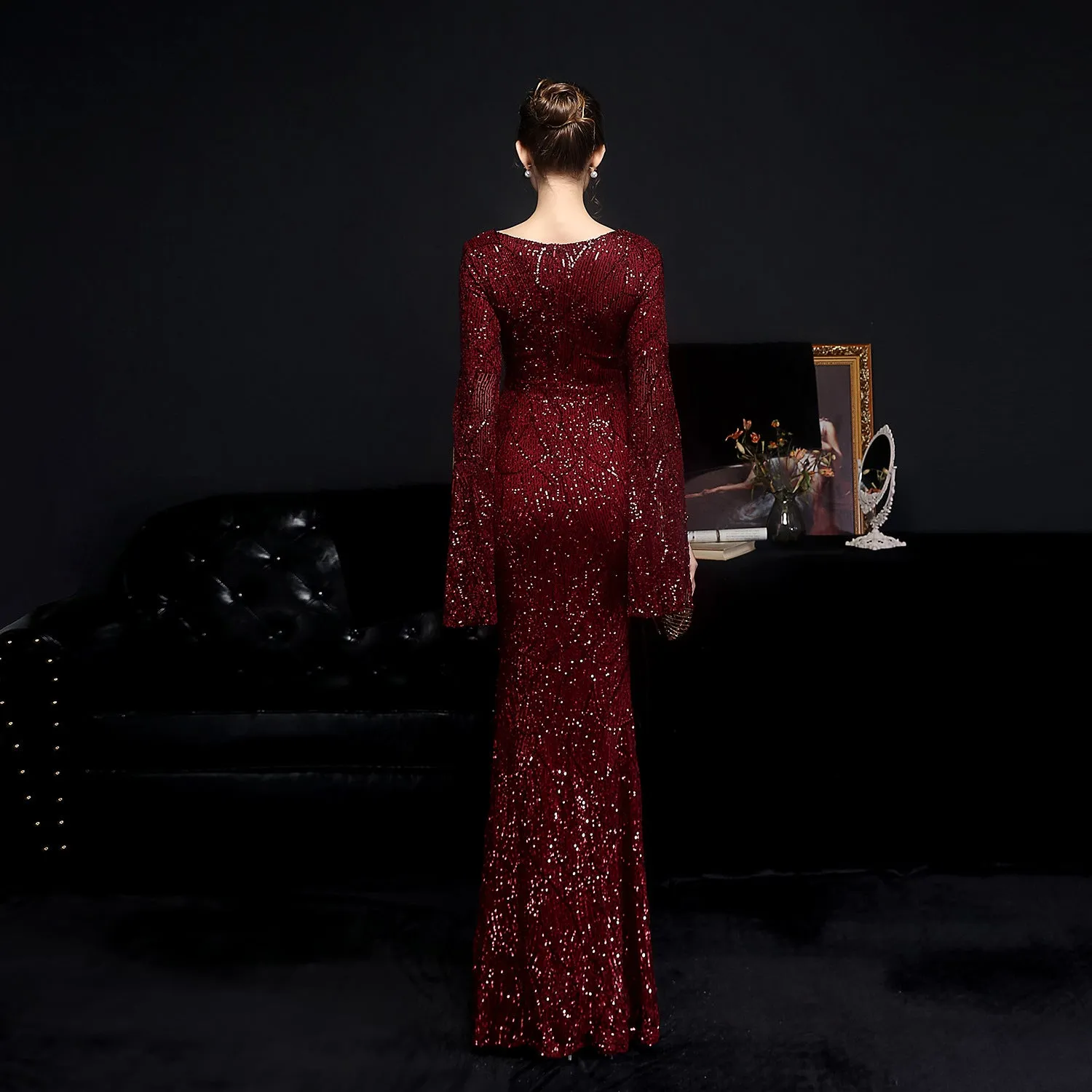 Electra-18576-Sequin Long Formal Gown