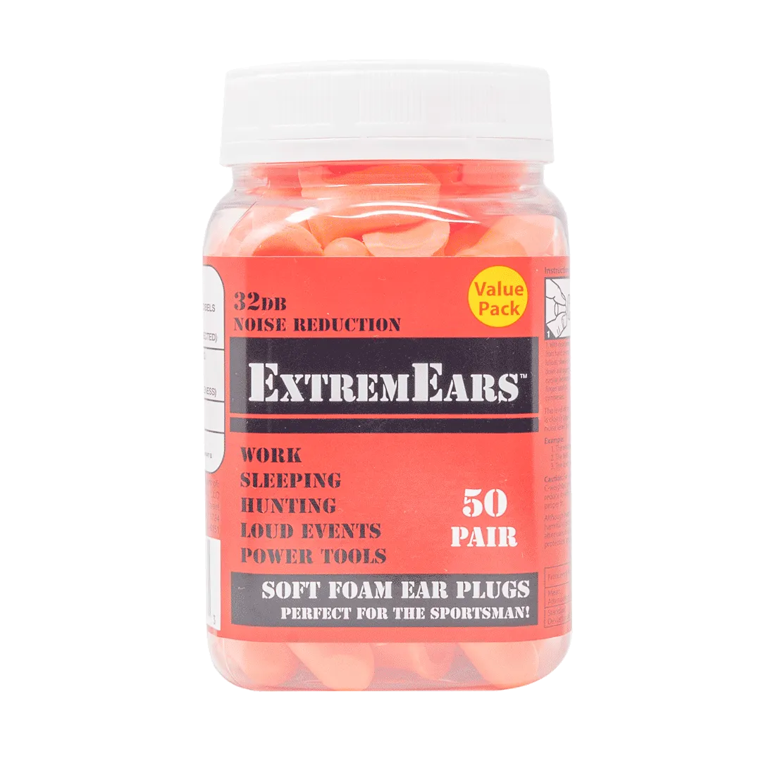 ExtremEars Premium Soft Foam Ear Plugs – 50 pairs