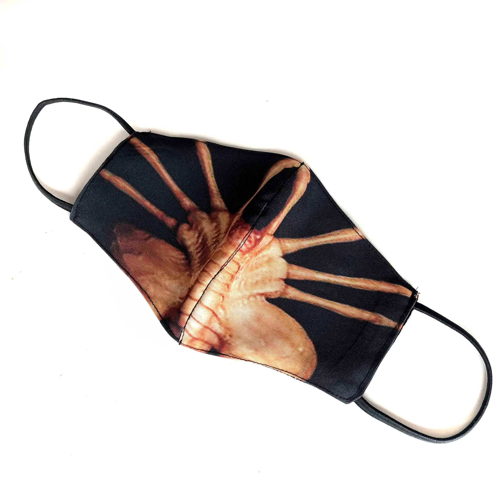 Face Hugger Mask. Aliens-inspired, adjustable fabric face cover. Xenomorph, Facehugger face mask
