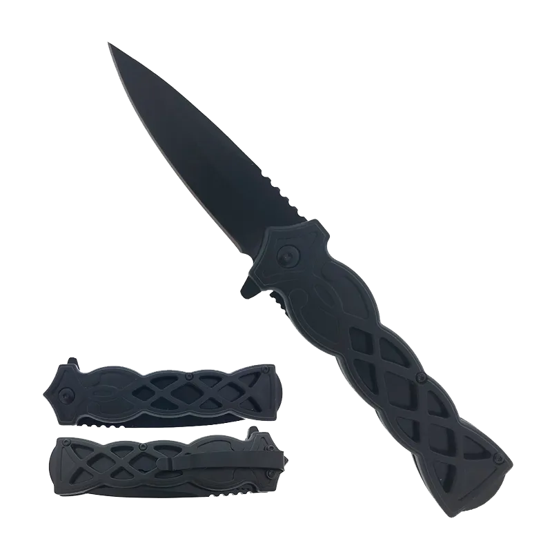 Falcon 8.25" Overall Black Semi-Automatic Pocket Knife
