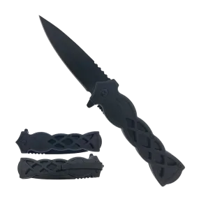 Falcon 8.25" Overall Black Semi-Automatic Pocket Knife