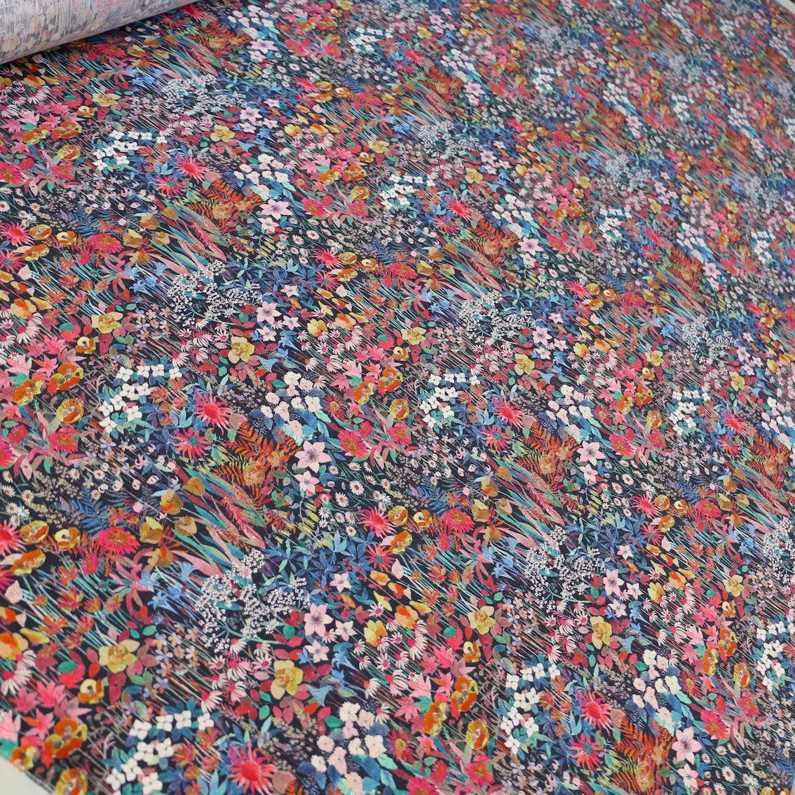 Faria Flowers Pink - Liberty Sycamore Linen
