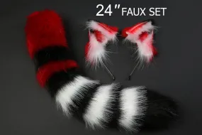 faux fur fox ear and tail plug set wolf ear and tail plug set petplay ear and tail butt plug cat ear and tail cosplay - kittenplay -mature