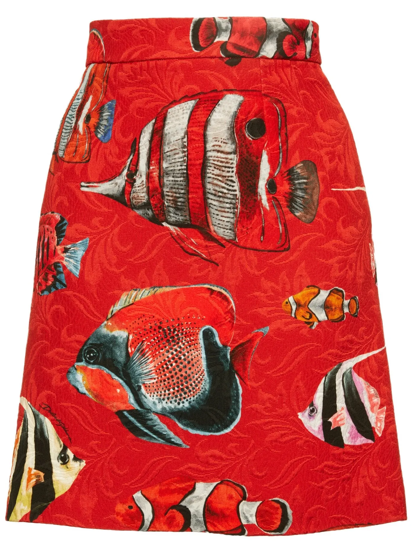 Fish Print Jacket & Mini Skirt Set