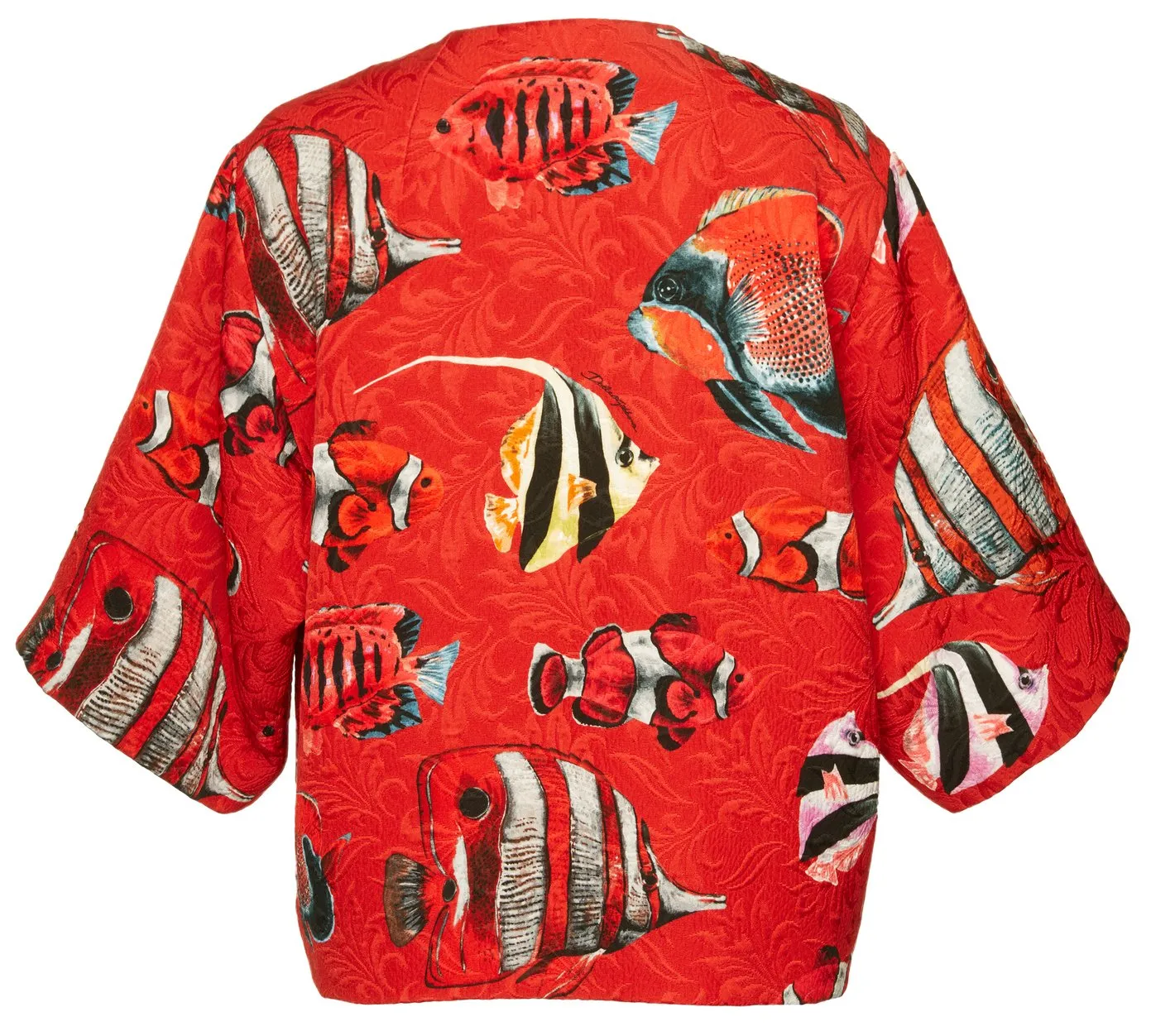 Fish Print Jacket & Mini Skirt Set