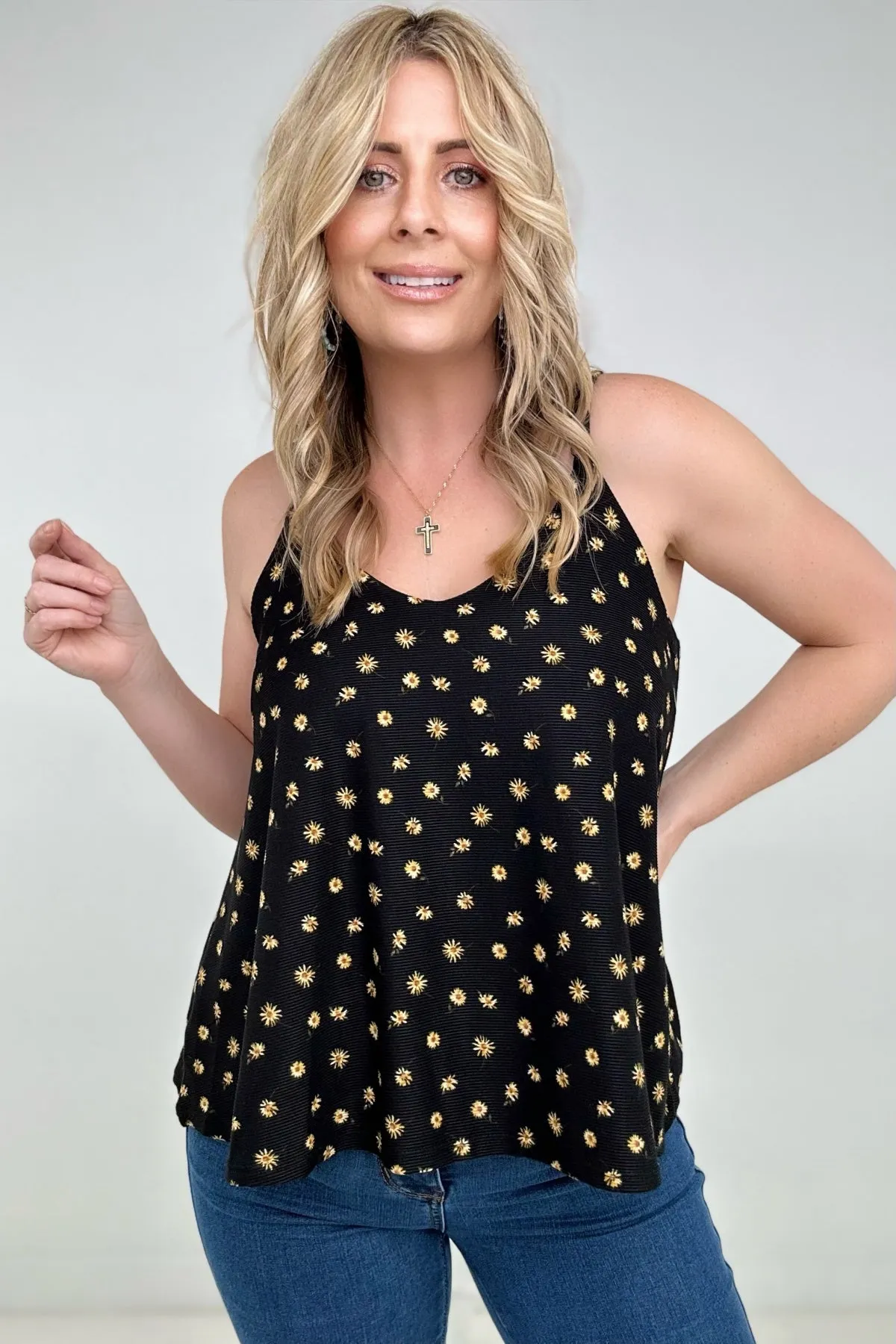 Floral Print Spaghetti Strap Top - Multiple Colors