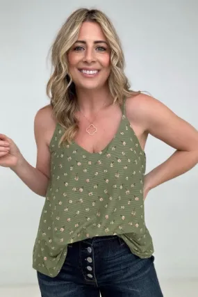 Floral Print Spaghetti Strap Top - Multiple Colors