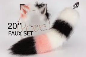 fox ear and tail plug set wolf ear and tail plug set cat ear and tail butt plug stripe tail butt plug petplay kittenplay fox cosplay mature