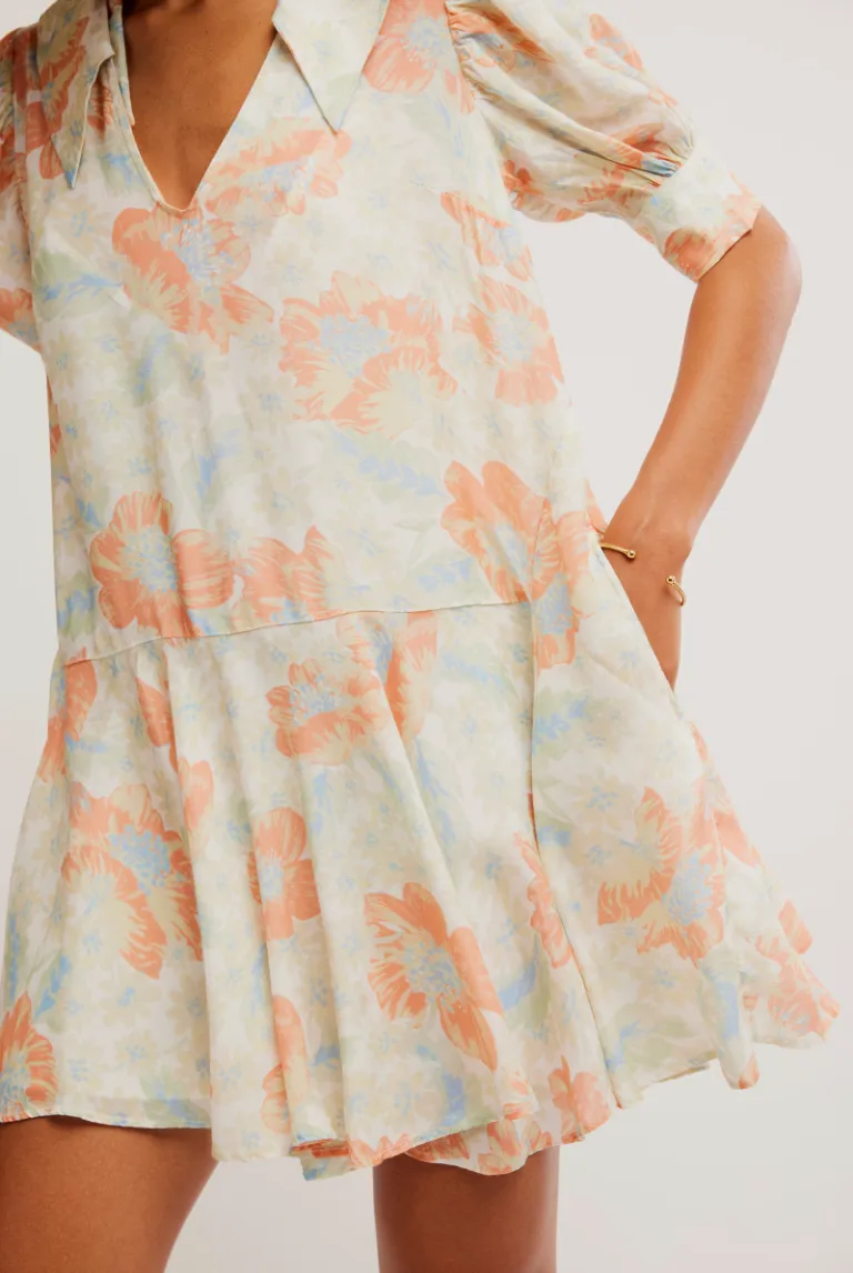 FREE PEOPLE Moon Chaser Mini Dress-Soft Combo