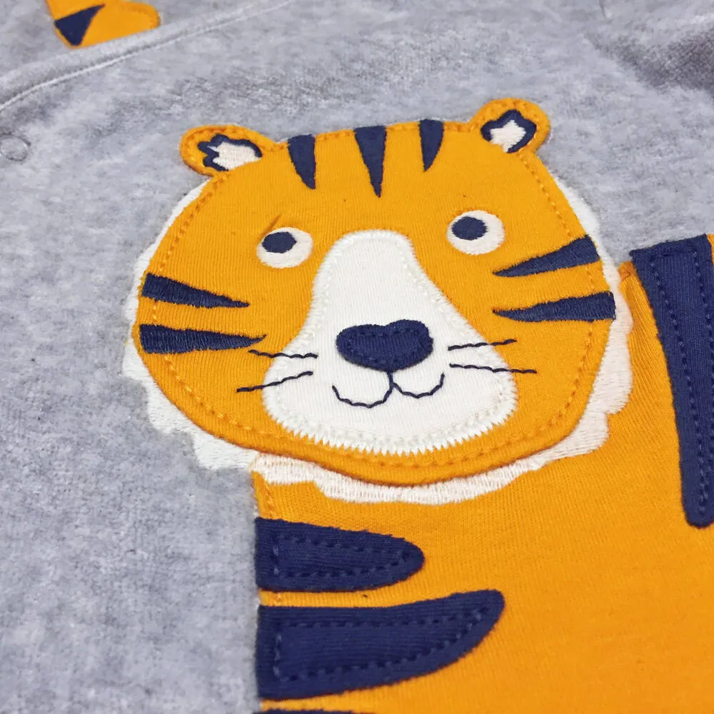 Frugi Overall Stevie Swoop Babygrow Tiger