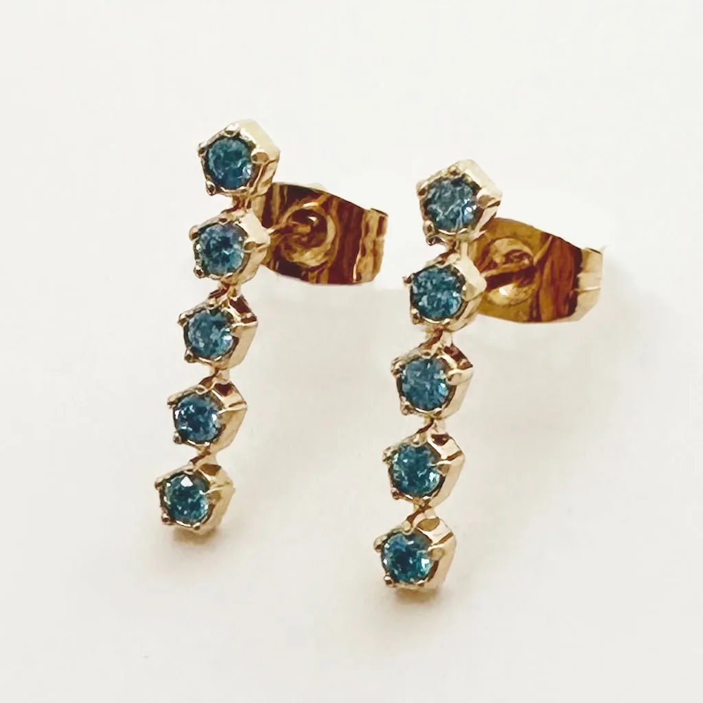 Gemma Crystal Lined Studs