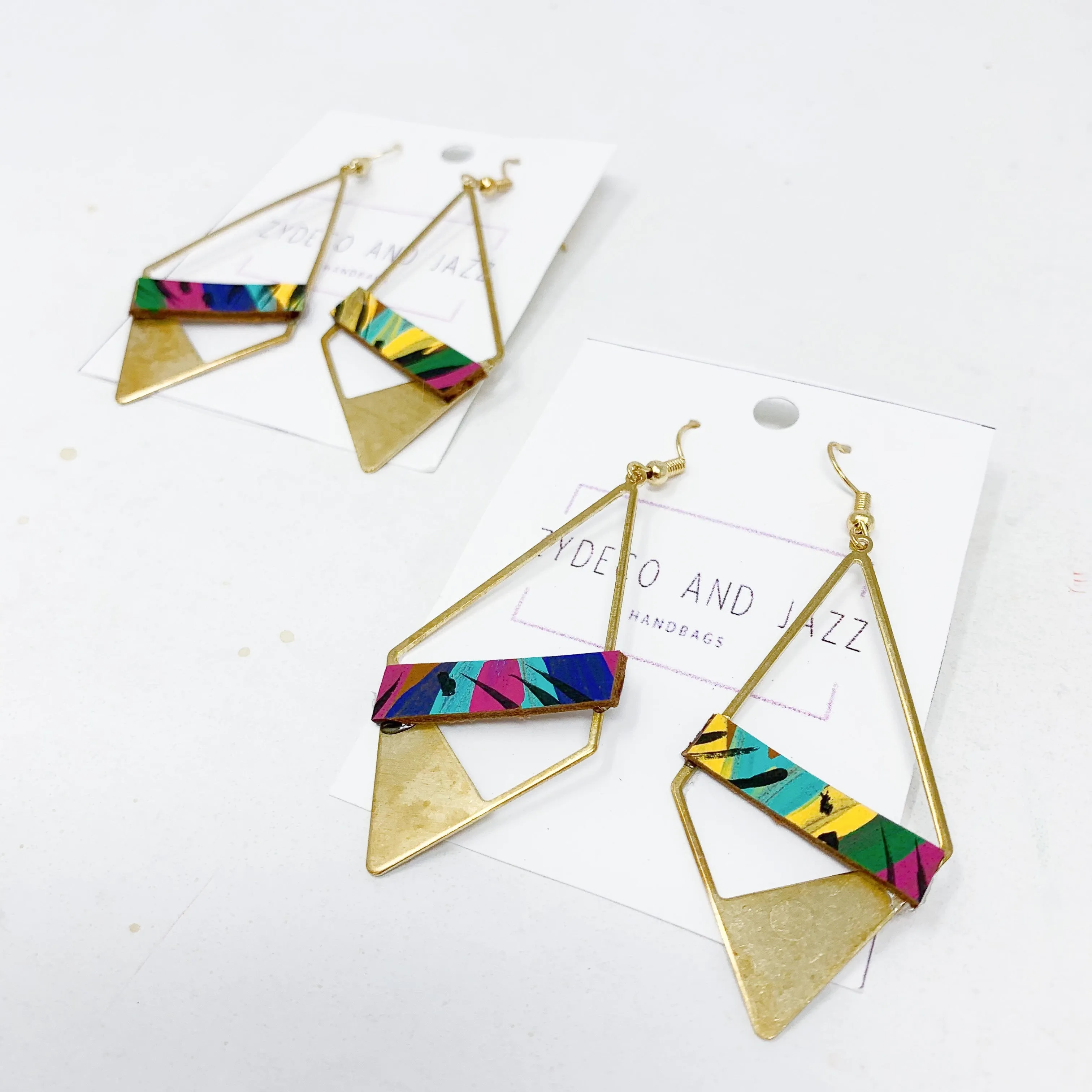 Geometric Leather Earrings