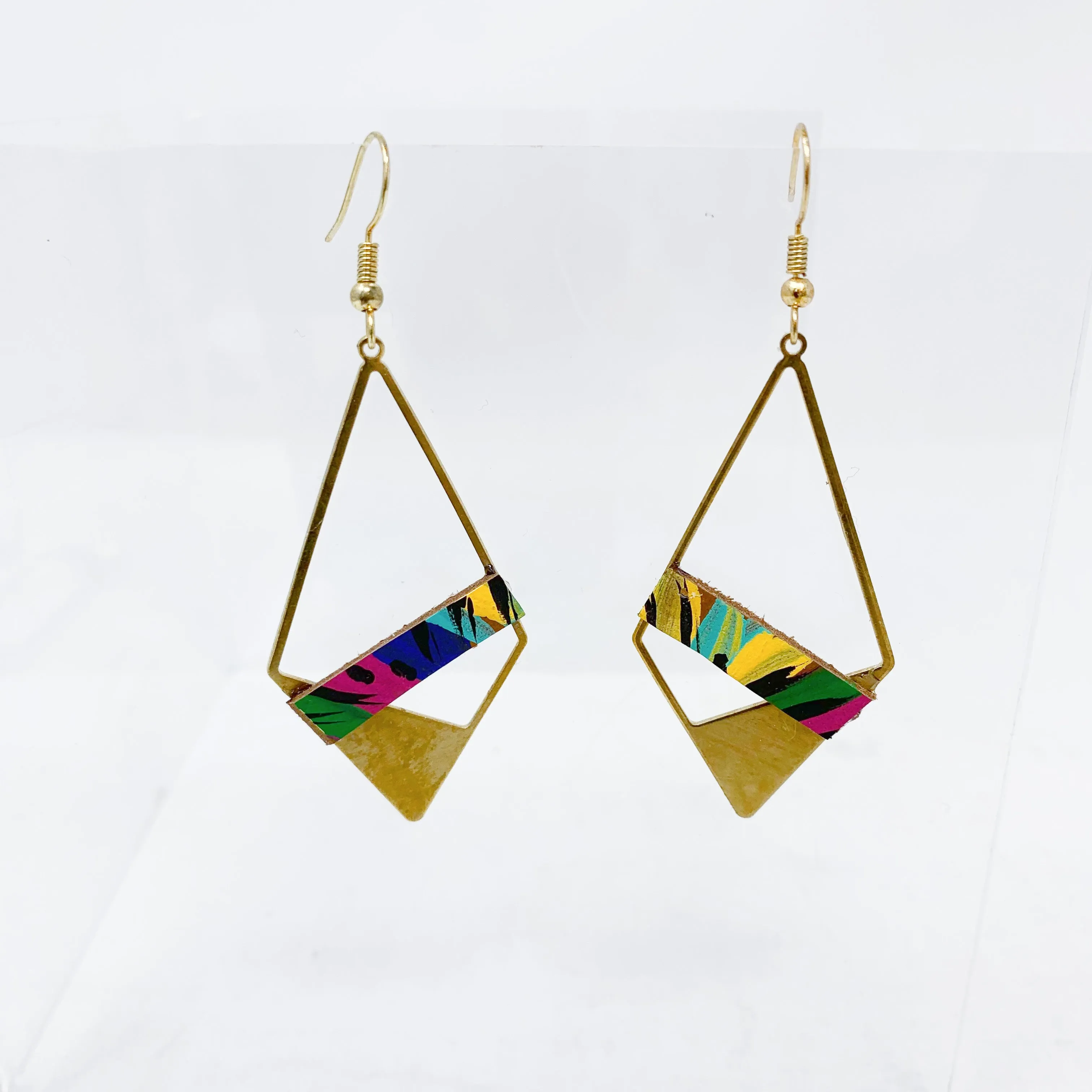 Geometric Leather Earrings