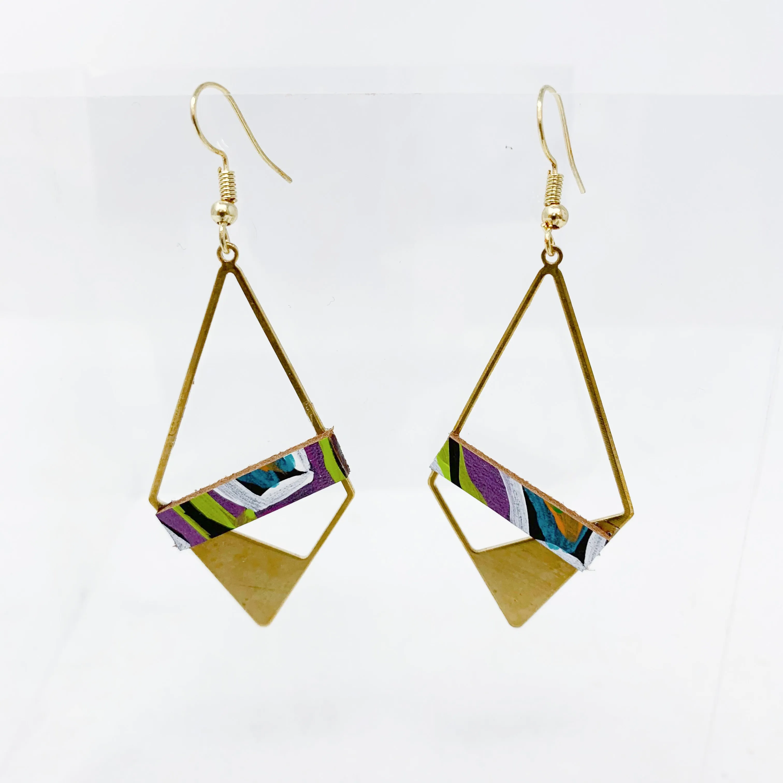 Geometric Leather Earrings
