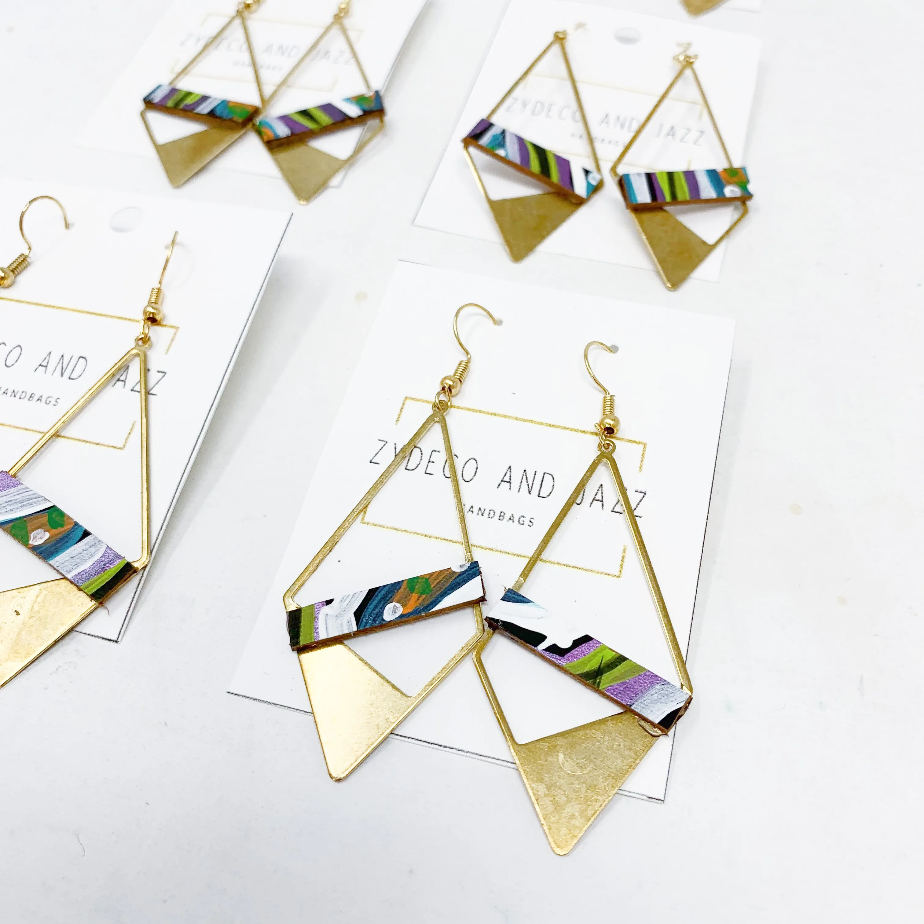 Geometric Leather Earrings